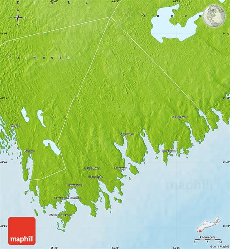 Physical Map of Shelburne