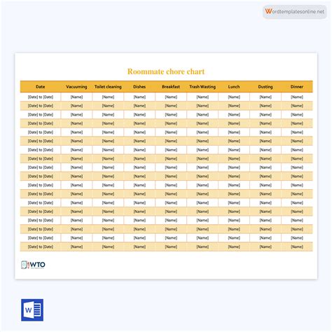 10 Free Roommate Chore Charts (Printable)