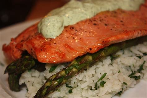 Pan-Seared Salmon with Basil Cream Sauce