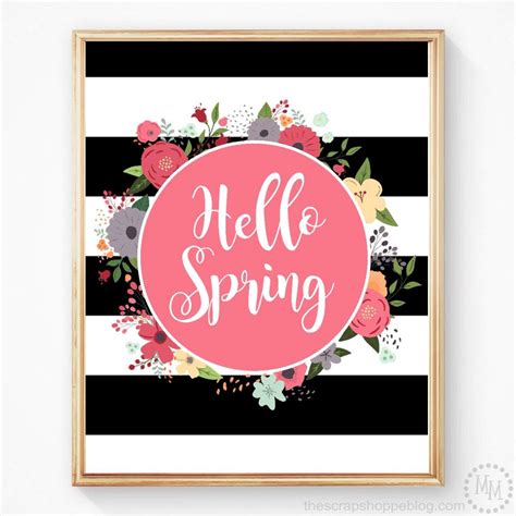 Hello Spring Free Print - The Scrap Shoppe free download