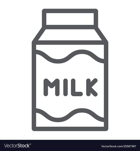 Milk line icon drink and food pack sign Royalty Free Vector