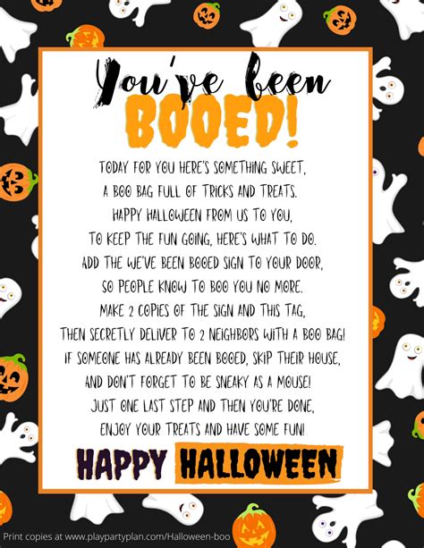 Free You've Been Booed Signs & Halloween Boo Ideas - Play Party Plan