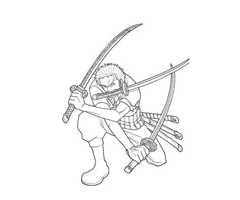 One Piece Roronoa Zoro Coloring Page - Free Printable Coloring Pages for Kids