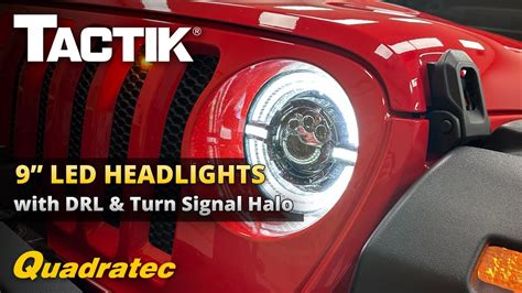 TACTIK 9" LED Headlight with DRL Halo Install & Review for Jeep Wrangler JL & Gladiator JT - YouTube