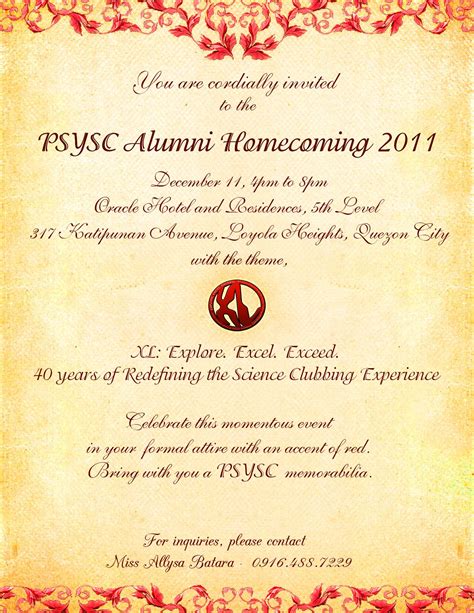 40th Alumni Homecoming invitation. | Invitations, Card template ...