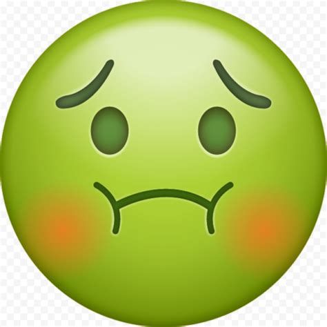 Green Face Emoji Sick Apple Cartoon Animated | Citypng