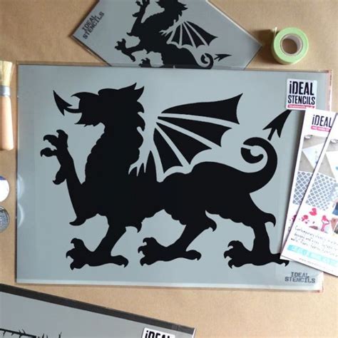 Welsh Dragon Stencil | Custom stencils, Welsh dragon, Stencils