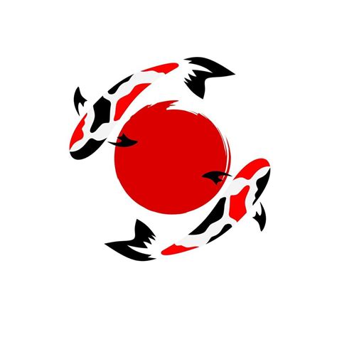 Logo template design two koi fish from Japan concept 10827091 Vector Art at Vecteezy