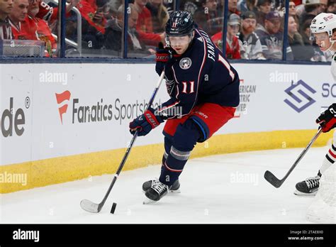 Columbus Blue Jackets' Adam Fantilli plays against the Chicago ...