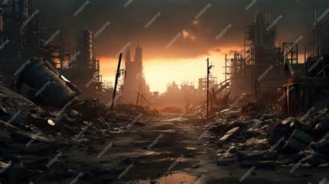 Premium AI Image | PostApocalyptic Wastelands game background