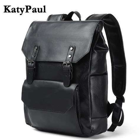 KatyPaul Brand Leather Men Backpacks Casual Daypacks Fashion Boy ...