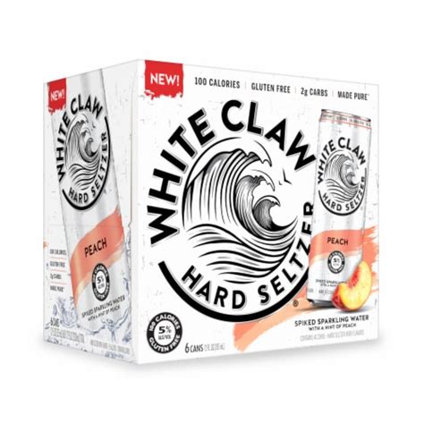 White Claw Hard Seltzer Peach, 6 cans / 12 fl oz - Kroger