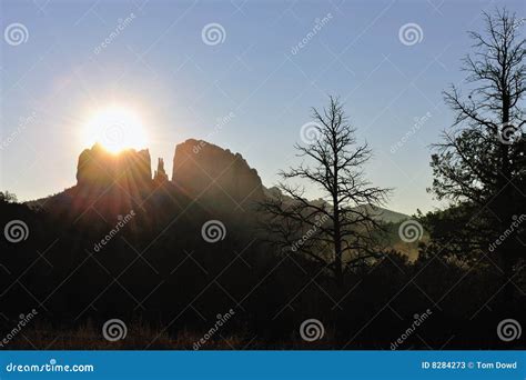 Cathedral rock sunset stock image. Image of geologic, peaceful - 8284273