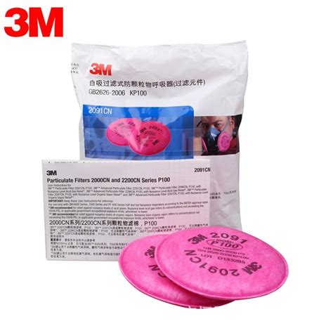 3M 2091 Respirator Mask Filter Supporting Cotton Filter P100 99.7% Pro Anti Industrial Dust ...