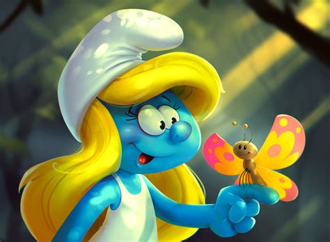 ArtStation - Smurfette, Katya Art | Smurfette, Disney animated movies, Smurfs movie