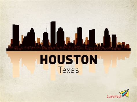 Houston Texas Skyline, Skyline city, Houston cricut, United States ...