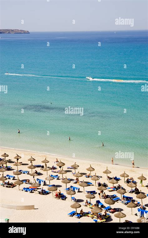 Spain, Balearic Islands, Majorca, Palma Beach, Can Pastilla Beach Stock ...