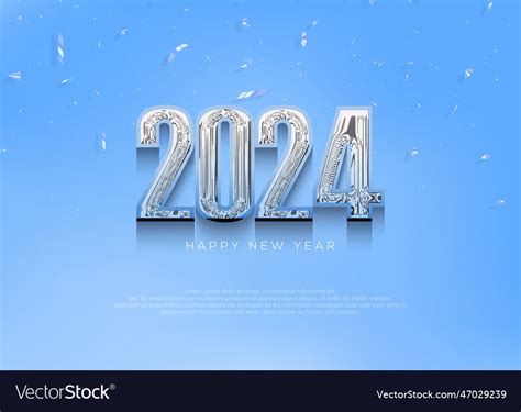 2024 happy new year background with cool blue Vector Image