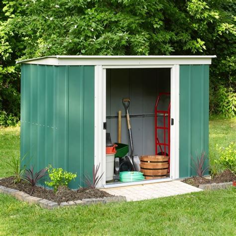 8 X 4 Green Metal Pent Shed (2540mm X 1190mm) | ShedsFirst