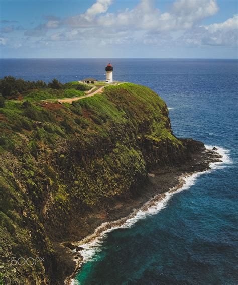 Kilauea Lighthouse - Beautiful seascape view of the Kilauea Lighthouse ...