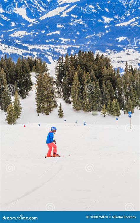 Skier on the Slopes of the Ski Resort of Brixen Im Thale. Tyrol Editorial Image - Image of high ...