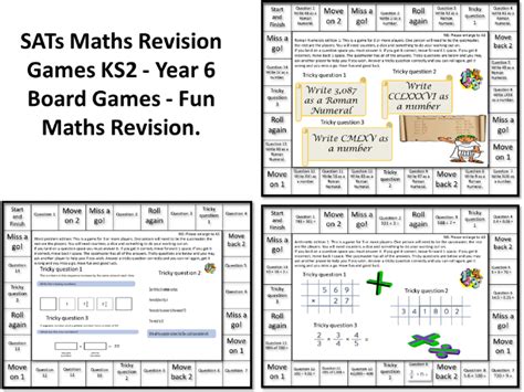 3 SATs Maths Revision Games KS2 - Year 6 Board Games - Fun Maths Revision. Answers Included ...