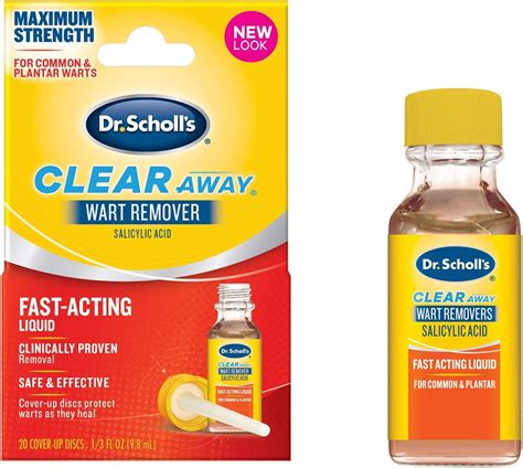 Dr. Scholl's Liquid Wart Remover (.33 oz) with 20 Cover Up Discs, Safe for Children and Kids 4 ...