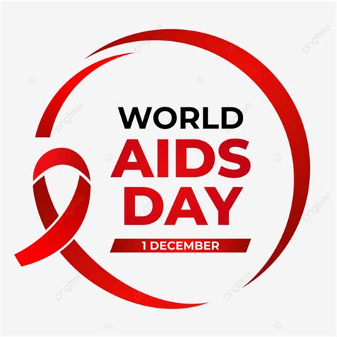 Happy World Aids Day December 1 With A Red Ribbon Symbolizing Hiv ...