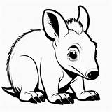 Aardvark Outline Black And White cute coloring Book  Premium AI sketch template