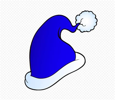 HD Cute Blue Christmas Santa Hat Cartoon Clipart PNG