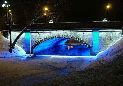 Blue bridge, water, bridge, dark, river, lights, blue, night, HD ...