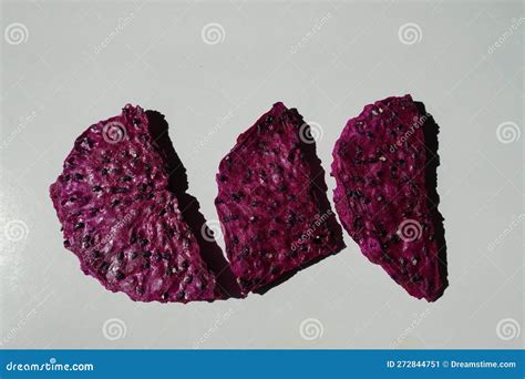 3 Purple Dried Dragon Fruit Chips from Above Stock Image - Image of nutritional, titbit: 272844751