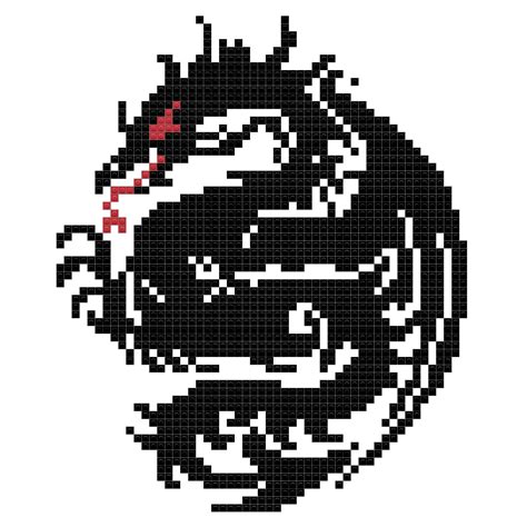 Dragon Pixel Art Outline