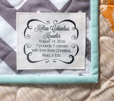 baby quilt label, baby blanket label, handmade labels, crochet label ...