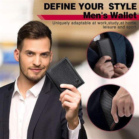 Wallets Mens RFID Blocking Carbon Fibre Leather Mens Wallets TEEHON | eBay