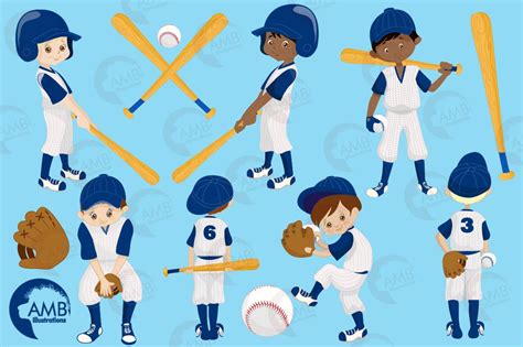 Baseball clipart Yankee Blue clipart Baseball Team clipart | Etsy