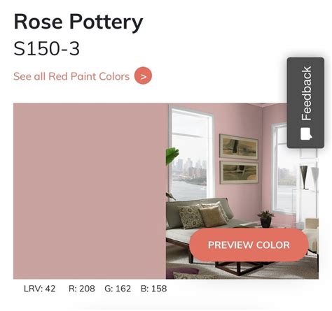 Behr Rose Pottery Paint | Red paint colors, Pottery painting, Red paint