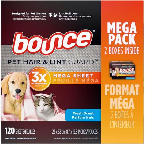 BOUNCE Pet Hair & Lint Guard Mega Dryer Sheets | Home Hardware