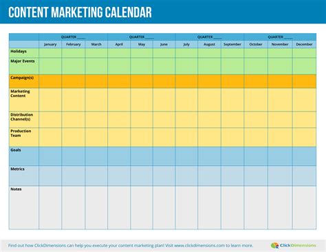 免费 Content Marketing Calendar | 样本文件在 allbusinesstemplates.com