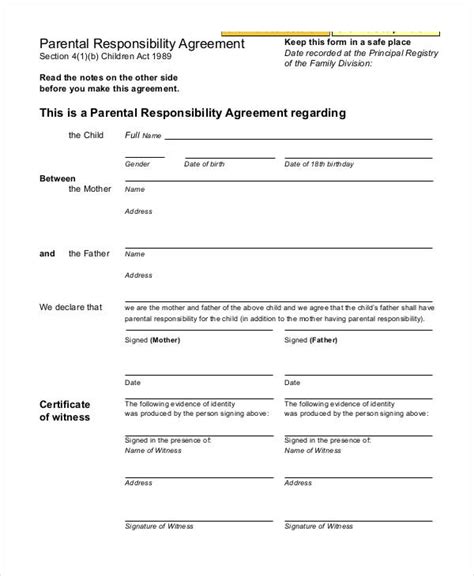 Parenting Agreement Templates - 9+ Free PDF Documents Download | Free & Premium Templates