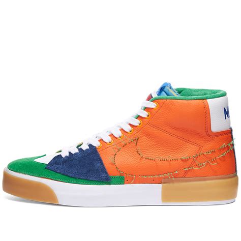 Nike SB Zoom Blazer Mid Edge Safety Orange, Green & Gold | END.