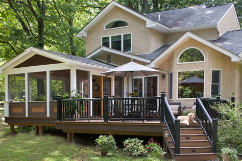 Screened-in Porch and Deck: Completed | Porch design, House with porch, Screened porch designs