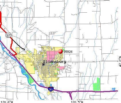 Washington Map Ellensburg