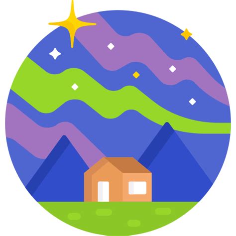 Aurora borealis Detailed Flat Circular Flat icon