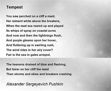 Tempest Poem by Alexander Sergeyevich Pushkin - Poem Hunter