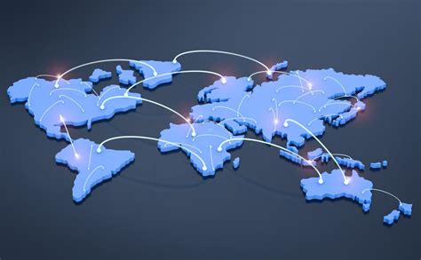 Premium Photo | Global network concept with 3d rendering world map with ...