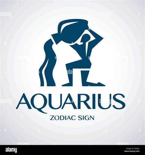 Aquarius, zodiac symbol, logo template or icon. Vector illustration Stock Vector Image & Art - Alamy