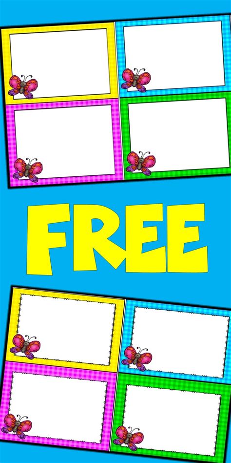 FREE EDITABLE Spring Card Templates | Printable flash cards, Flash card template, Butterflies ...