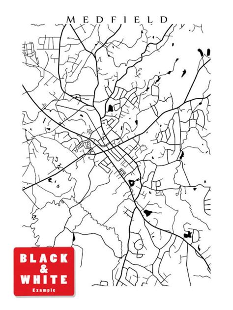 Medfield MA Map Print Massachusetts Poster | Etsy