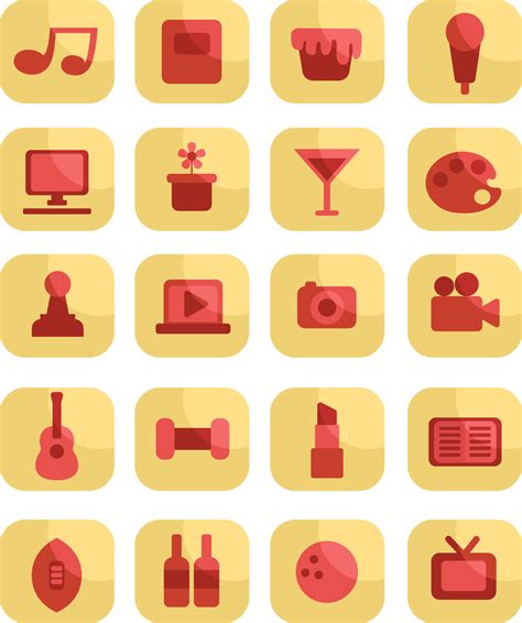 Hobbies set icon, illustration, vector on a white background. 13599175 ...